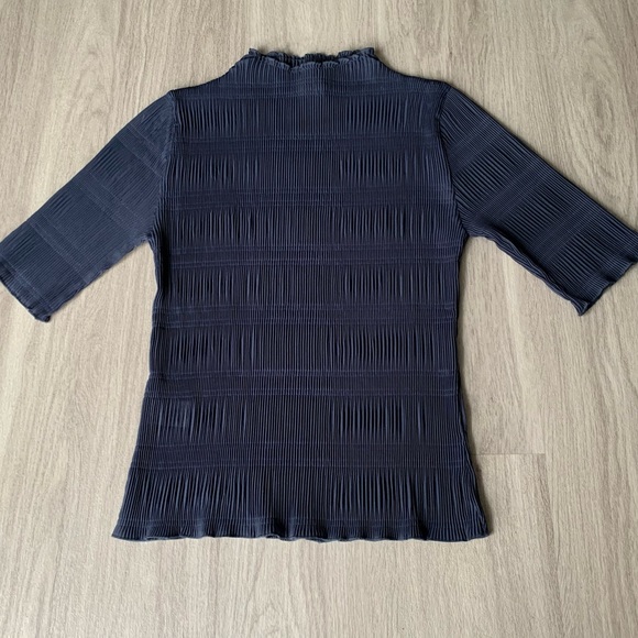 Ganni Tops - Ganni Navy Pleated Top